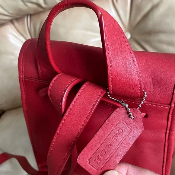 SALE! Authentic Coach Leather Turnlock Daypack Backpack Bag Nickel Hardware - Picture 6 of 15